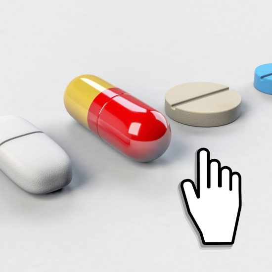 mouse cursor choosing to buy medicine online