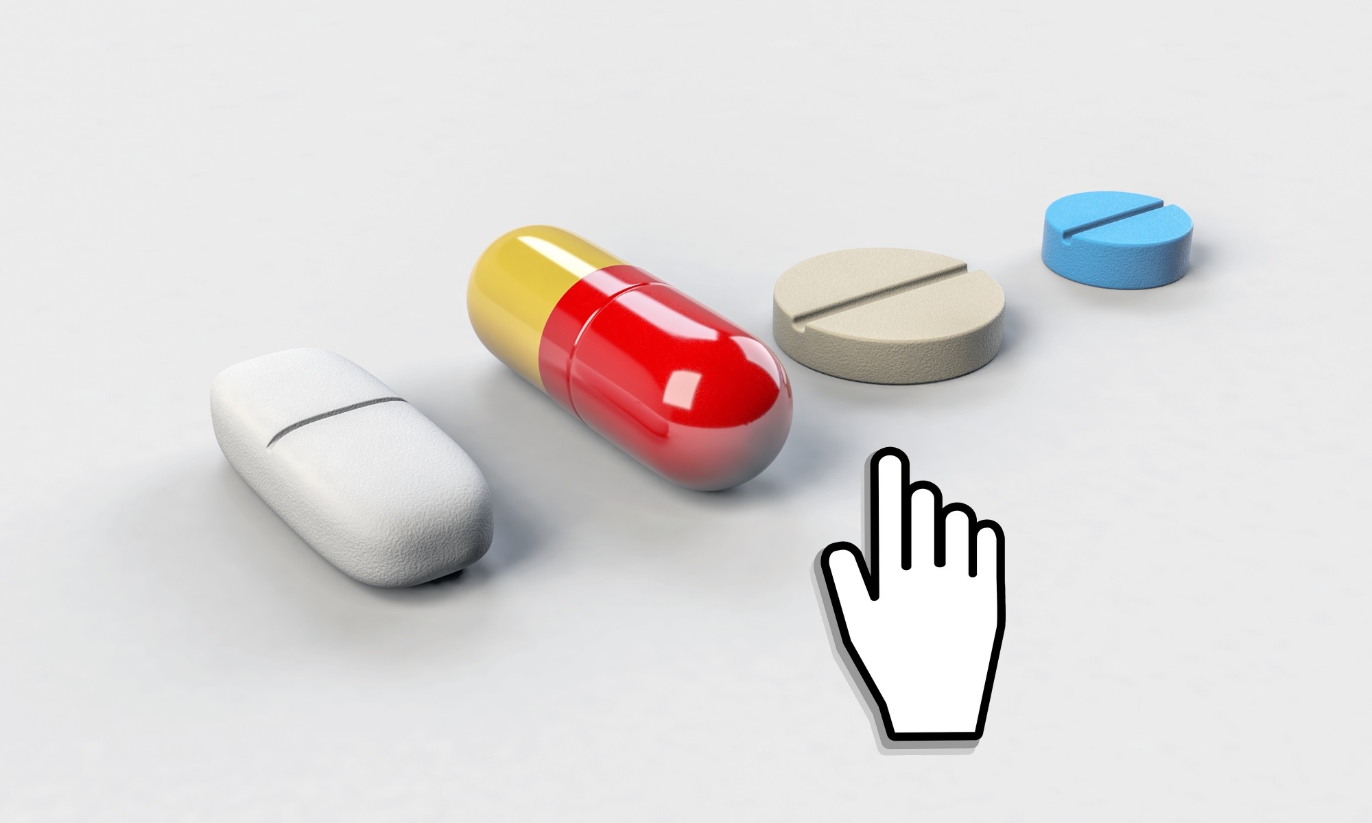 mouse cursor choosing to buy medicine online